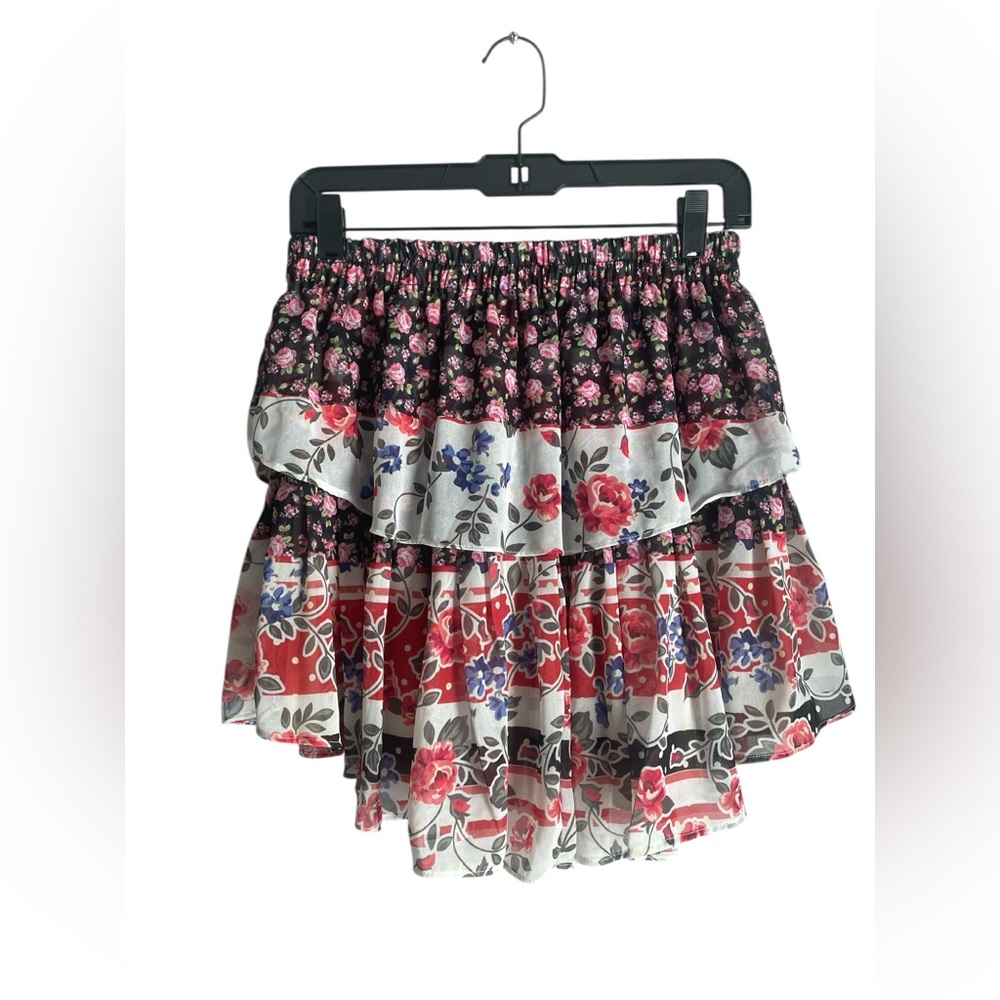 Allison New York Coastal Cowgirl Floral Coachella Boho Layered Skirt
